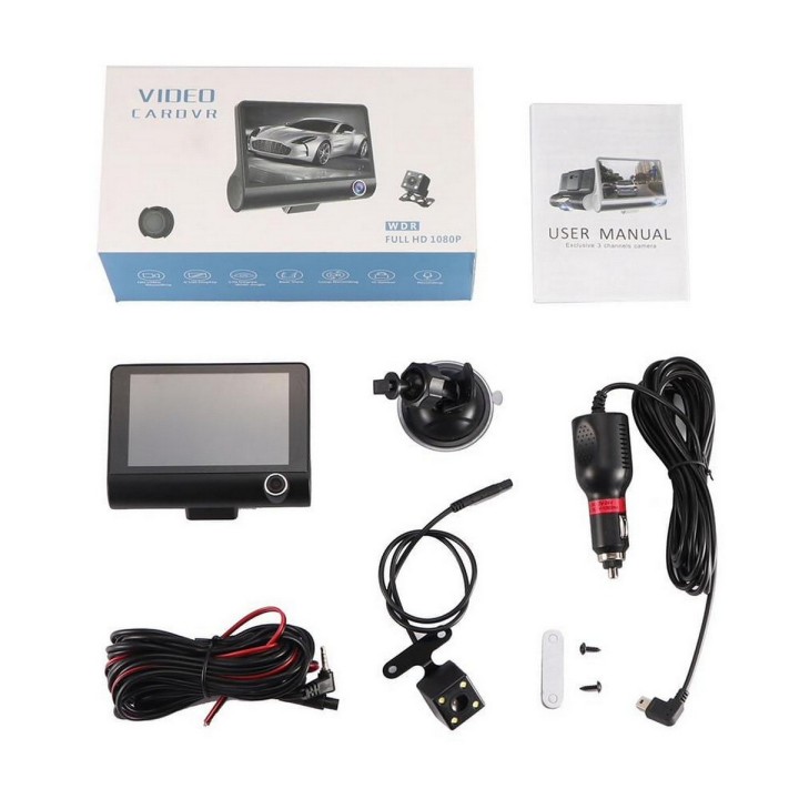 Cámara Dvr Para Carro Full Hd 1080p Con Cámara Trasera Dual