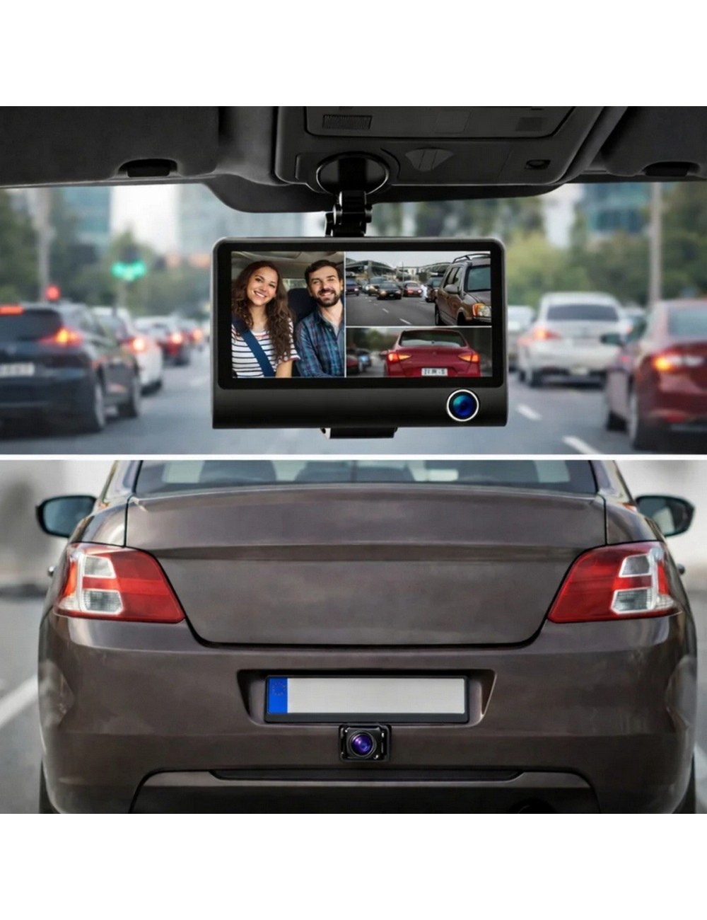 Cámara Dvr Para Carro Full Hd 1080p Con Cámara Trasera Dual