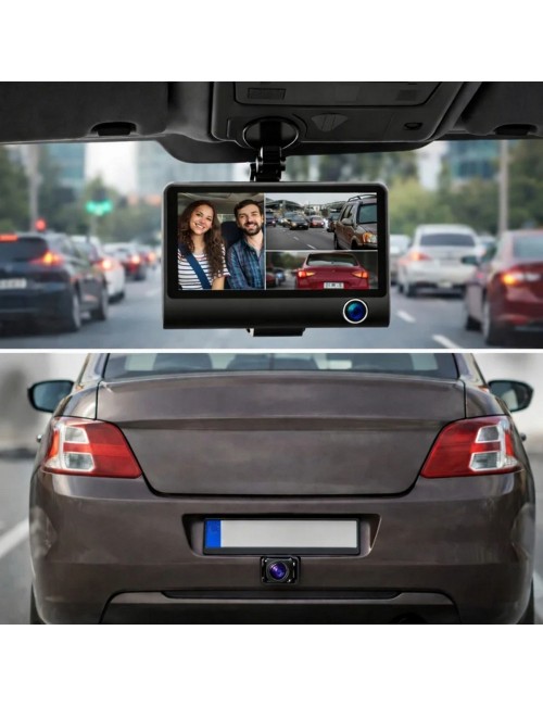 Cámara Dvr Para Carro Full Hd 1080p Con Cámara Trasera Dual