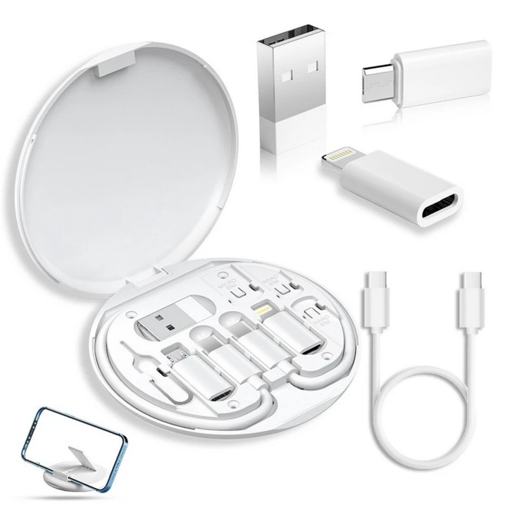 Kit Cable Multifuncional 6 En 1 Portátil Universal Usb Carga Negro