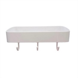 Organizador De Baño Adhesivo Con Drenaje Y Ganchos Multiusos Blanco