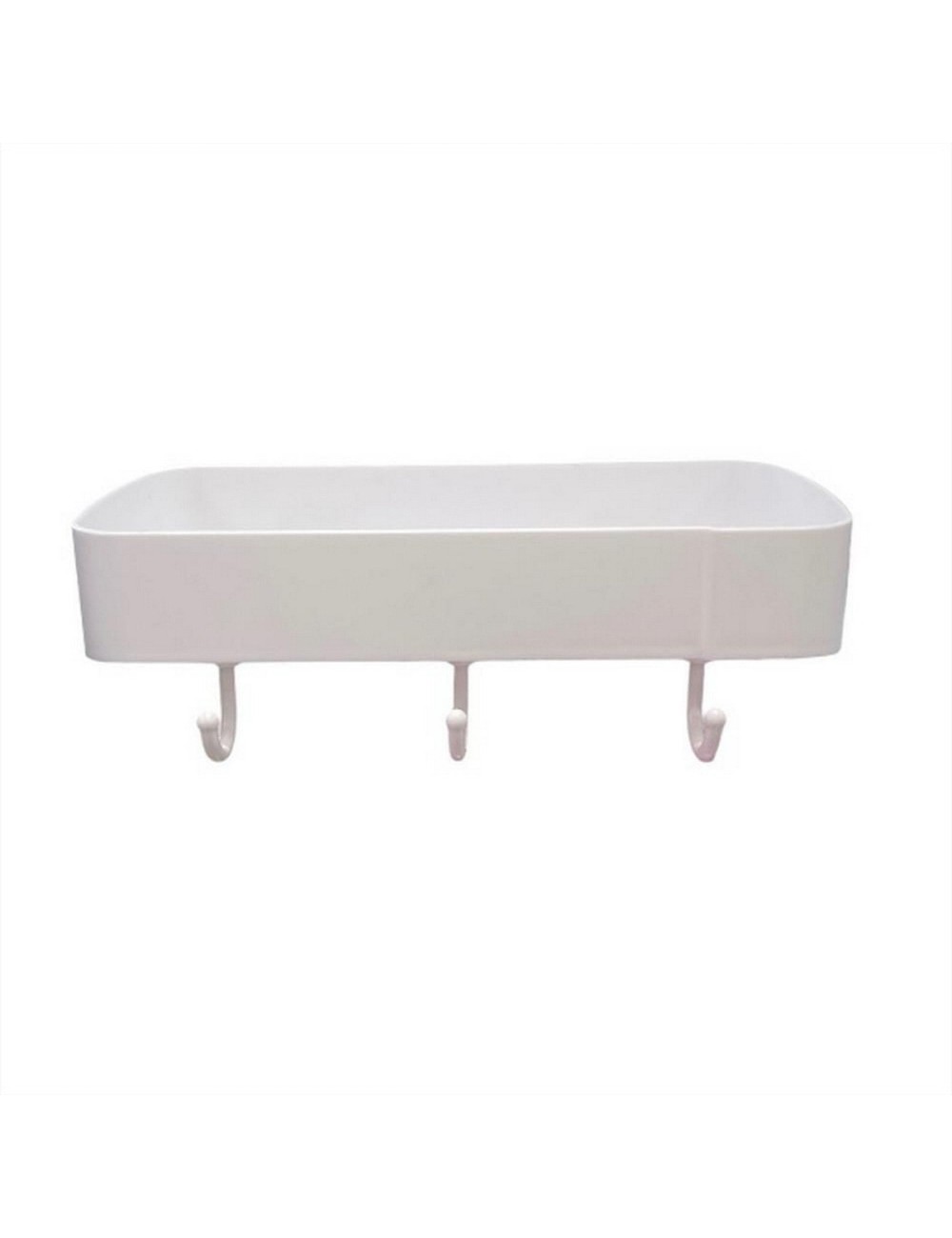 Organizador De Baño Adhesivo Con Drenaje Y Ganchos Multiusos Blanco