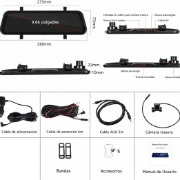 Pantalla 9.66 Pulgadas Carplay Y Android Auto Dvr Hd