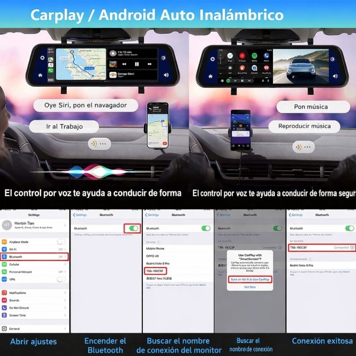 Pantalla 9.66 Pulgadas Carplay Y Android Auto Dvr Hd