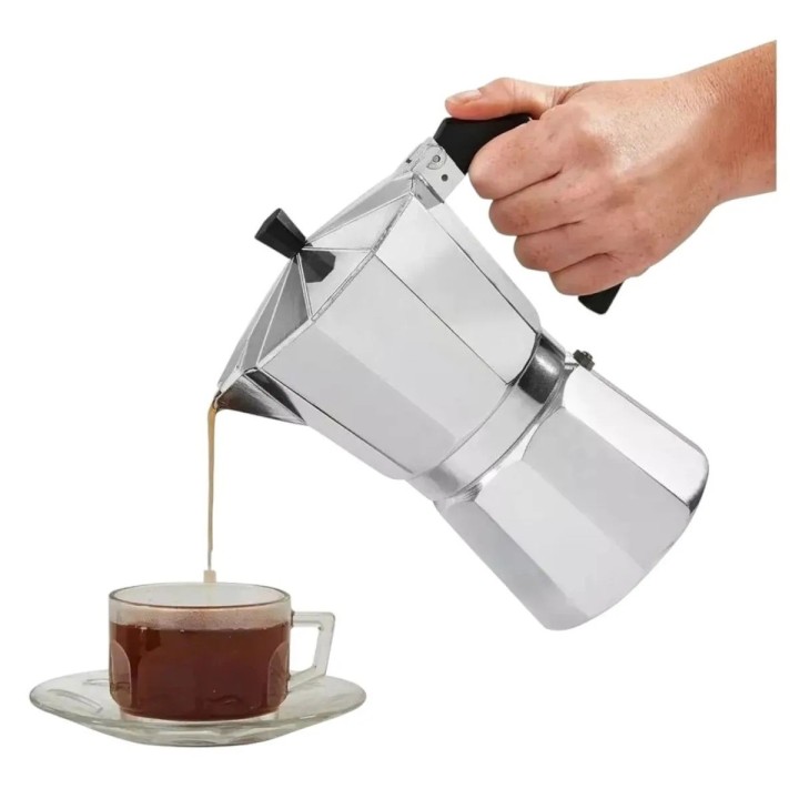 Cafetera Moka Manual Premium 9 Tazas 450 Ml Plateado 0