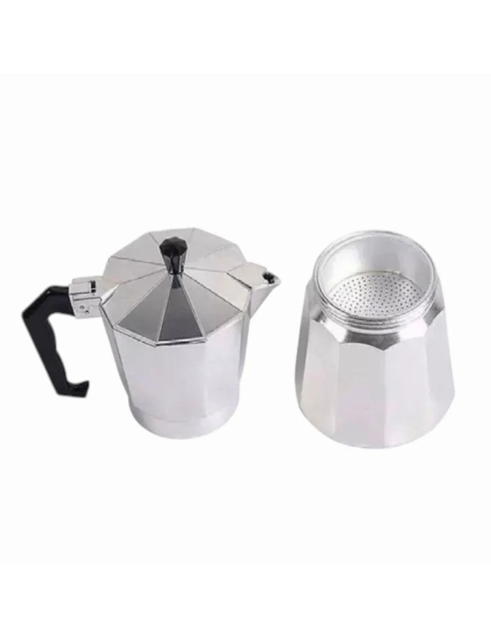 Cafetera Moka Manual Premium 9 Tazas 450 Ml Plateado 0