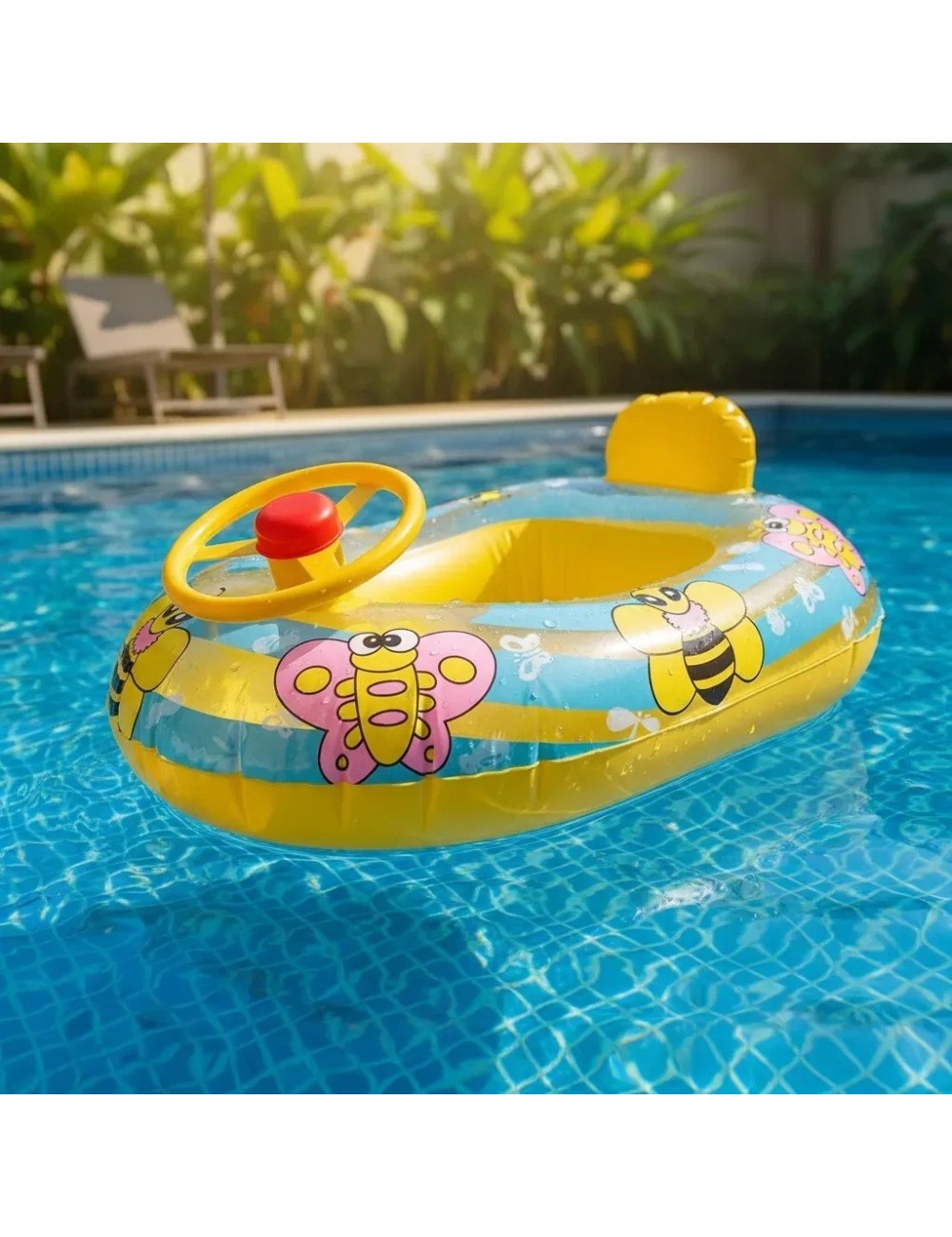 Flotador Inflable Mariposas Bebé Volante Asiento Piscina