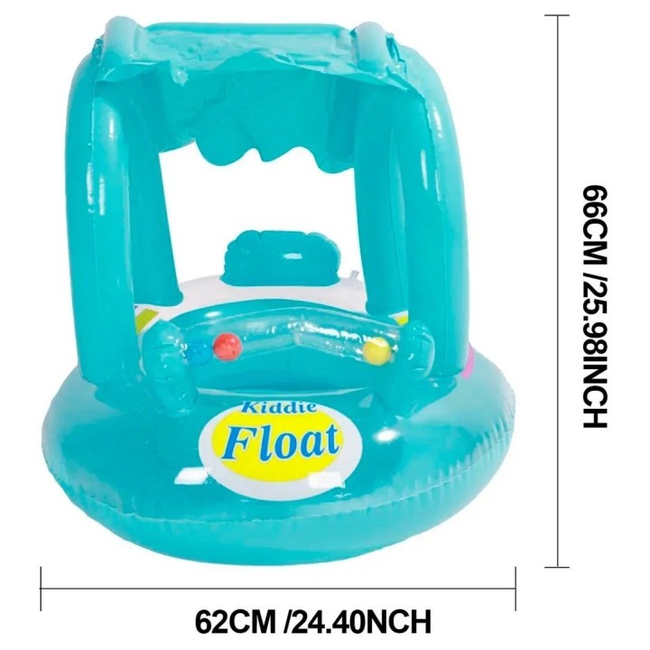 Flotador Bebé Inflable Con Techo Proteccion Niños Piscina