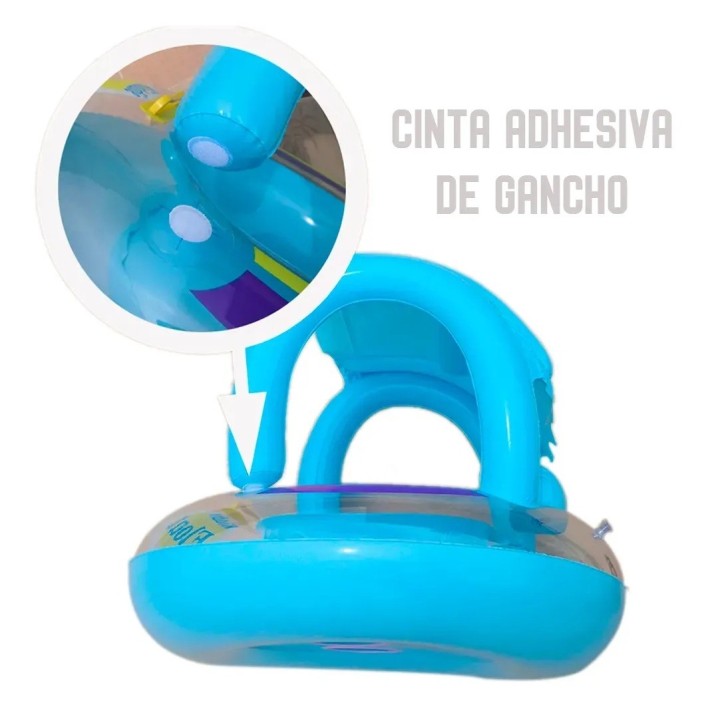 Flotador Bebé Inflable Con Techo Proteccion Niños Piscina