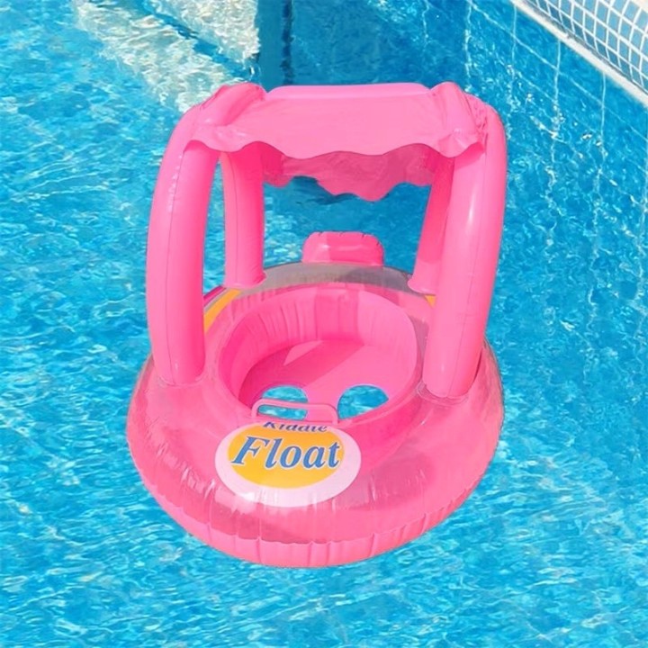 Flotador Bebé Inflable Con Techo Proteccion Niños Piscina