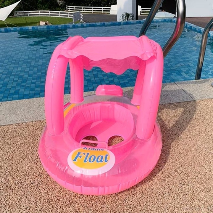 Flotador Bebé Inflable Con Techo Proteccion Niños Piscina