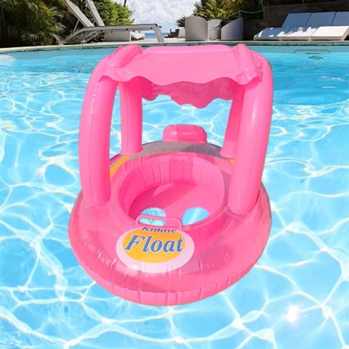 Flotador Bebé Inflable Con Techo Proteccion Niños Piscina
