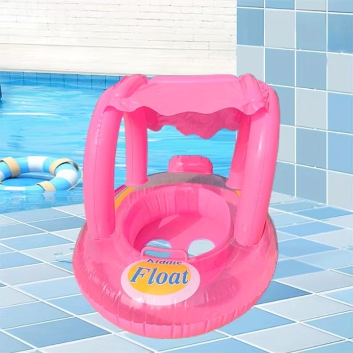Flotador Bebé Inflable Con Techo Proteccion Niños Piscina