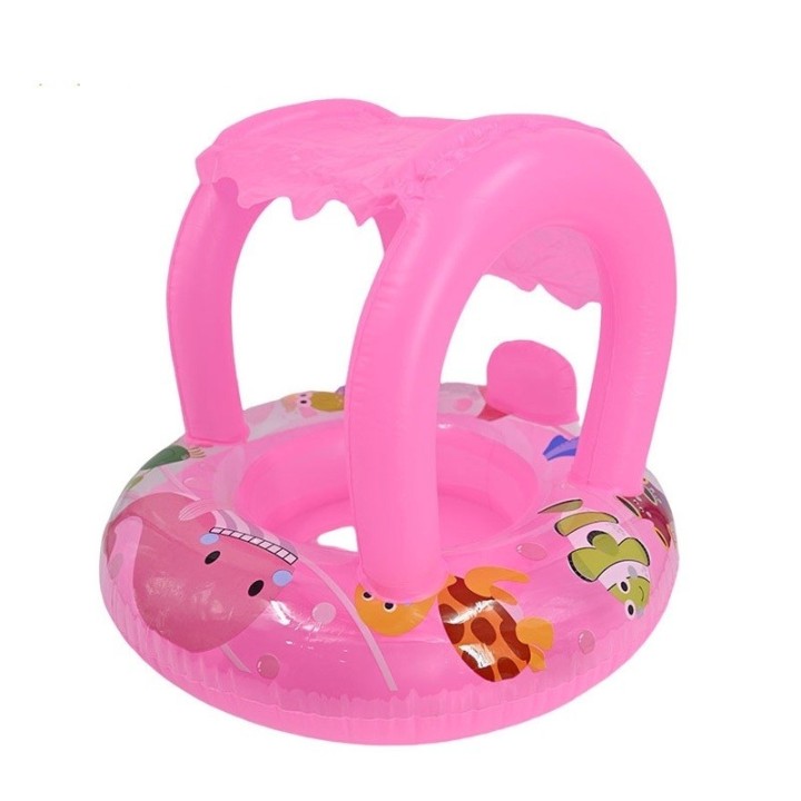 Flotador Inflable Bebé Con Techo Protector Para Piscina