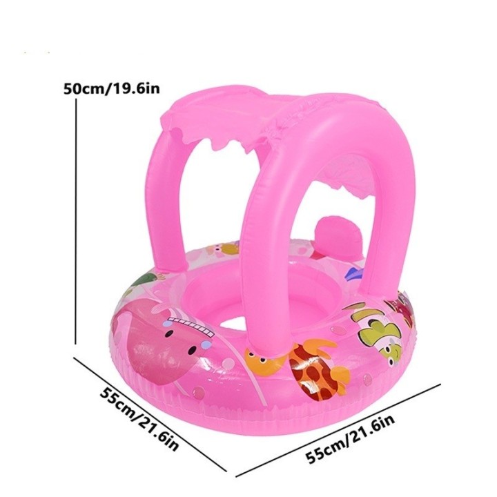 Flotador Inflable Bebé Con Techo Protector Para Piscina