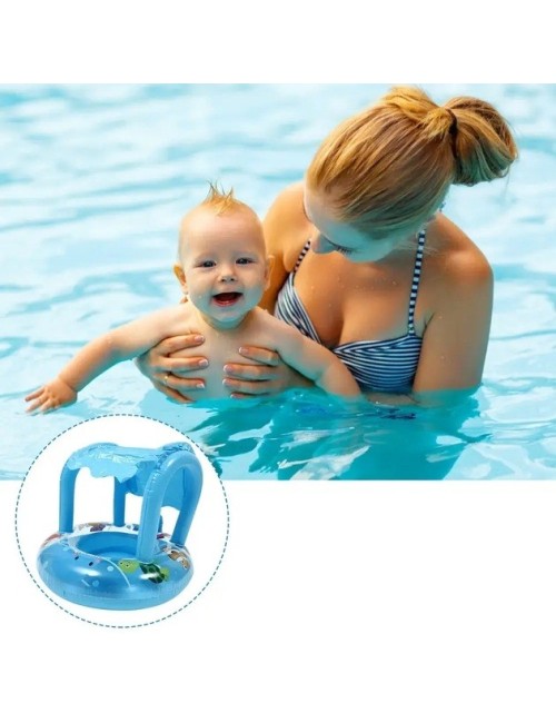 Flotador Inflable Bebé Con Techo Protector Para Piscina