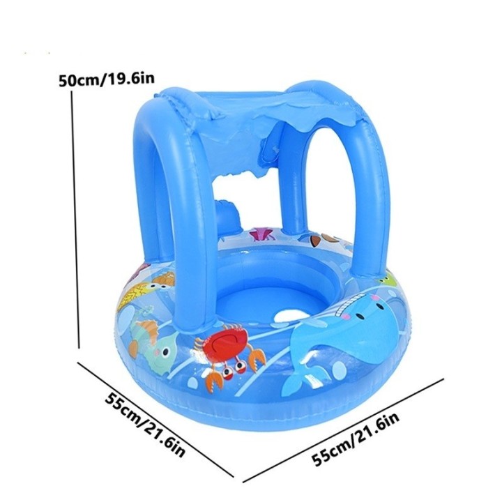 Flotador Inflable Bebé Con Techo Protector Para Piscina