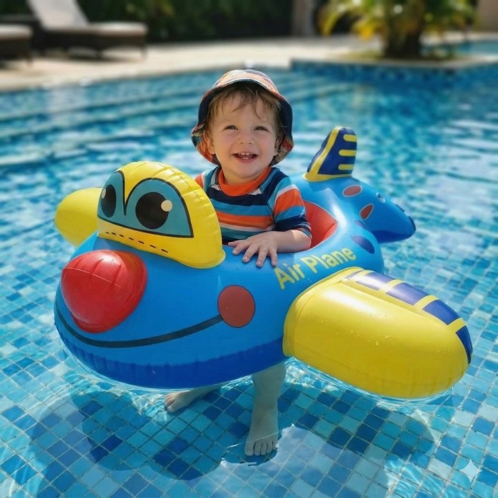 Flotador Inflable Avion Bebé Volante Asiento Piscina Multicolor
