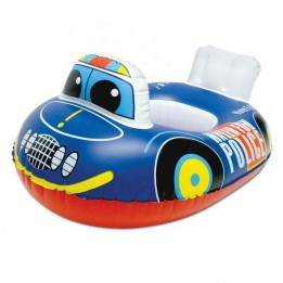 Flotador Inflable Carro Policia Bebé Volante Asiento Piscina Multicolor