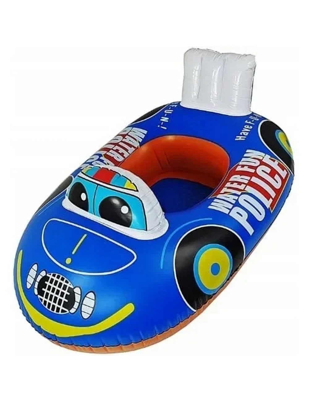 Flotador Inflable Carro Policia Bebé Volante Asiento Piscina Multicolor