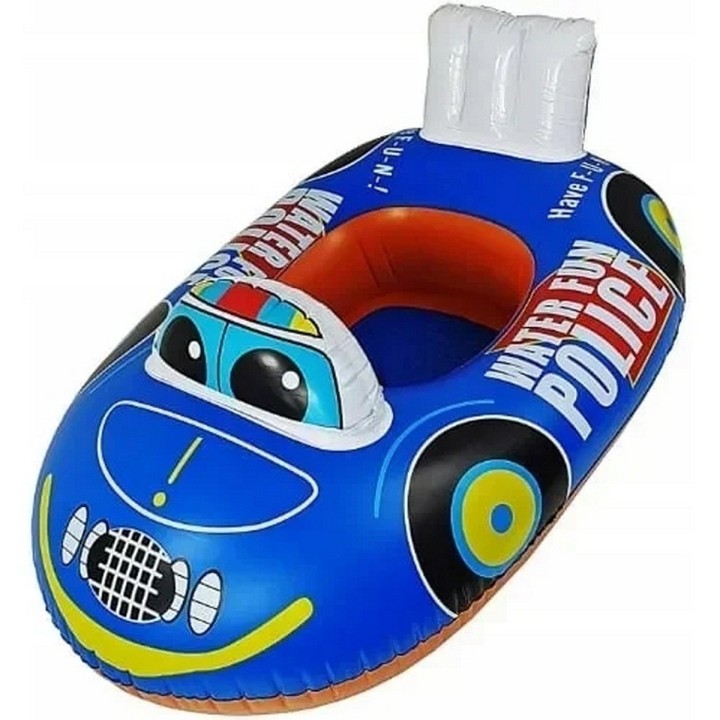 Flotador Inflable Carro Policia Bebé Volante Asiento Piscina Multicolor