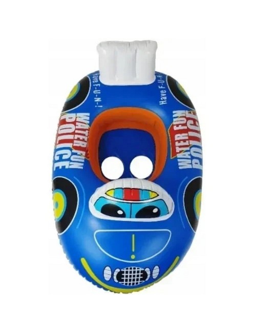 Flotador Inflable Carro Policia Bebé Volante Asiento Piscina Multicolor