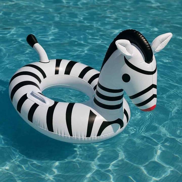 Flotador Cebra Bebé Asiento Para Pisicinas Unisex Blanco