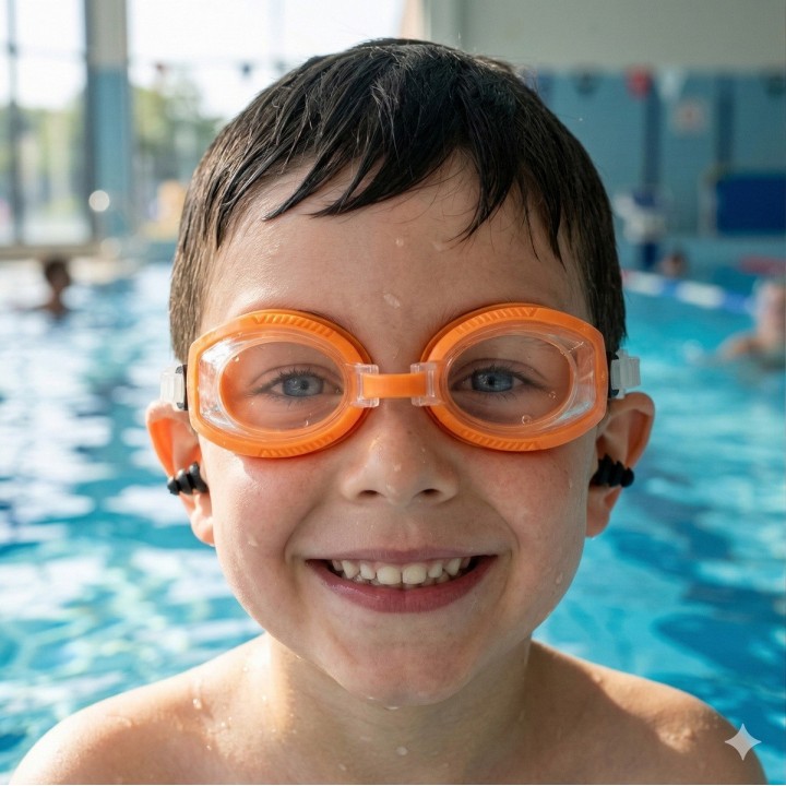 Gafas De Natacion Para Niños + Tapones Para Los Oídos