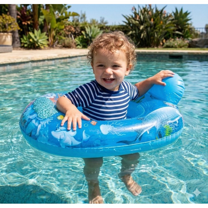 Flotador Bote Lancha Infantil Unisex Multicolor Piscina