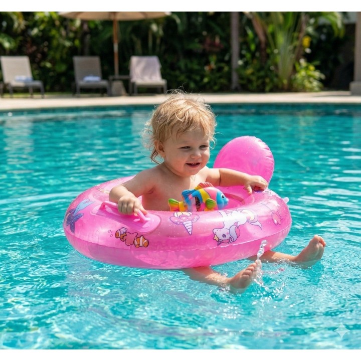 Flotador Bote Lancha Infantil Unisex Multicolor Piscina