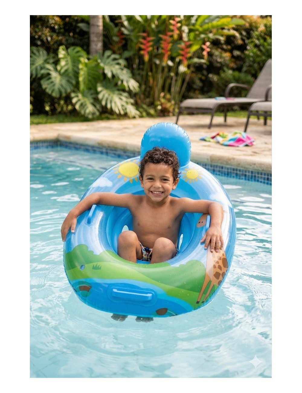 Flotador Bote Lancha Infantil Unisex Multicolor Piscina Swim
