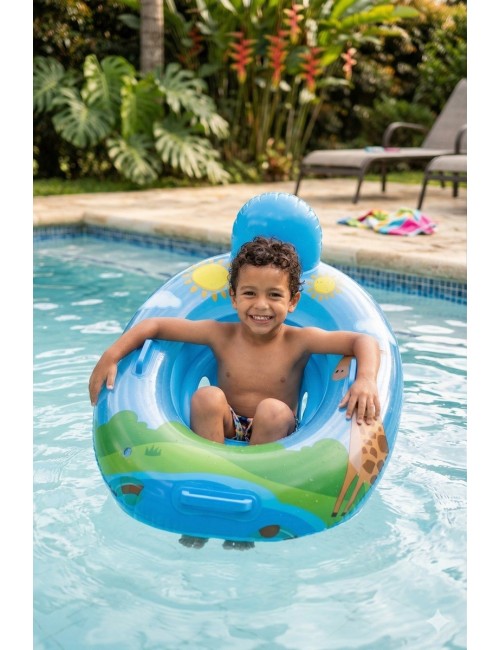 Flotador Bote Lancha Infantil Unisex Multicolor Piscina Swim