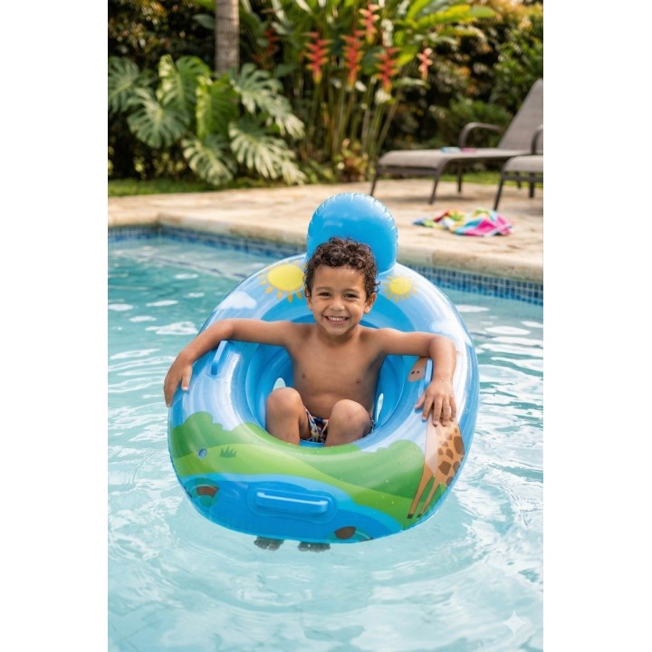 Flotador Bote Lancha Infantil Unisex Multicolor Piscina Swim