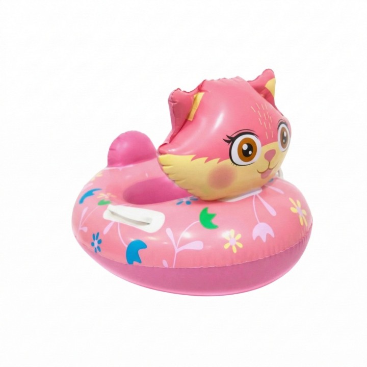 Flotador Inflable Gatita Bebé Volante Asiento Piscina