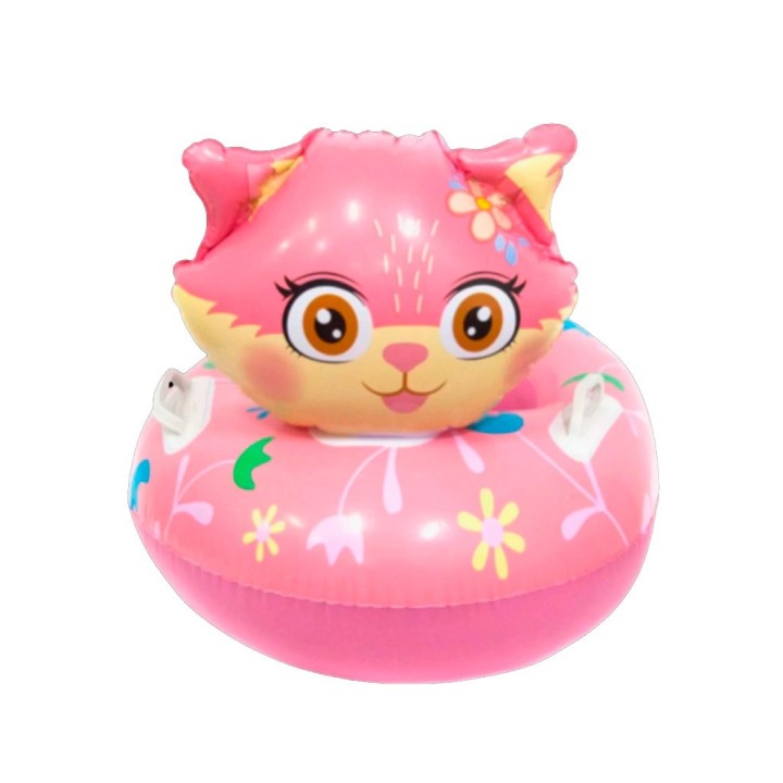 Flotador Inflable Gatita Bebé Volante Asiento Piscina