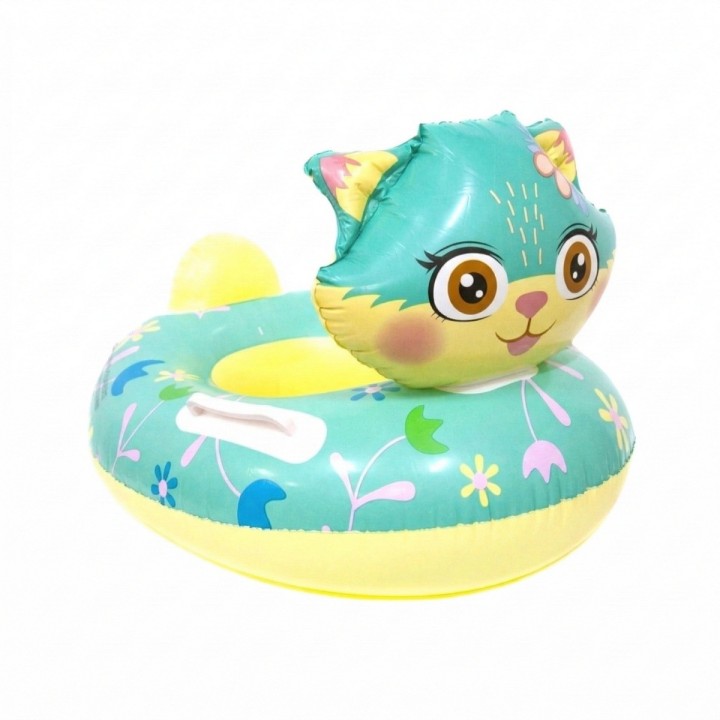Flotador Inflable Gatita Bebé Volante Asiento Piscina