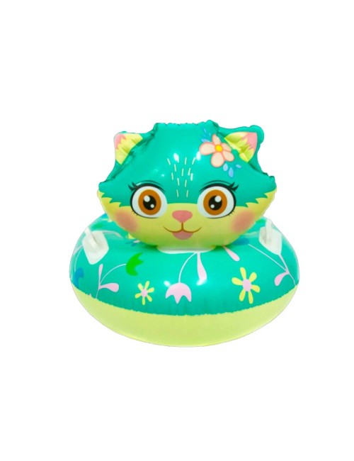 Flotador Inflable Gatita Bebé Volante Asiento Piscina