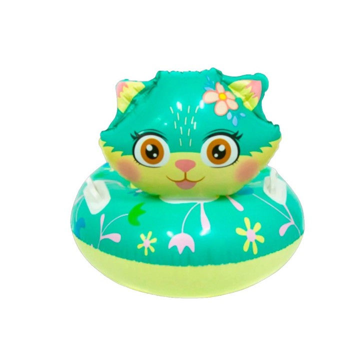 Flotador Inflable Gatita Bebé Volante Asiento Piscina
