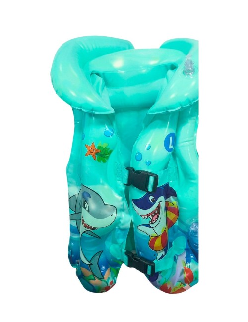 Chaleco Inflable Flotador Tiburon Unisex Pisicina Multicolor