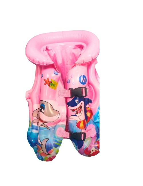Chaleco Inflable Flotador Tiburon Unisex Pisicina Multicolor