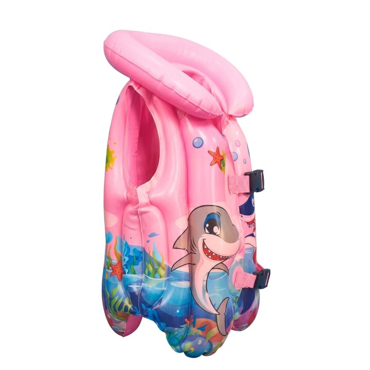 Chaleco Inflable Flotador Tiburon Unisex Pisicina Multicolor