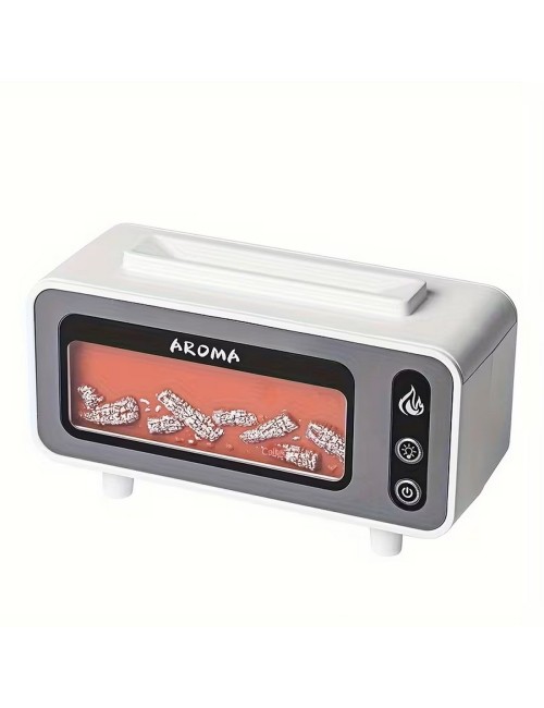 Difusor De Aroma Chimenea Retro Led Humidificador Elegante Blanco 5v