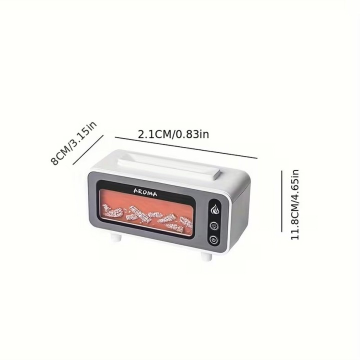 Difusor De Aroma Chimenea Retro Led Humidificador Elegante Blanco 5v