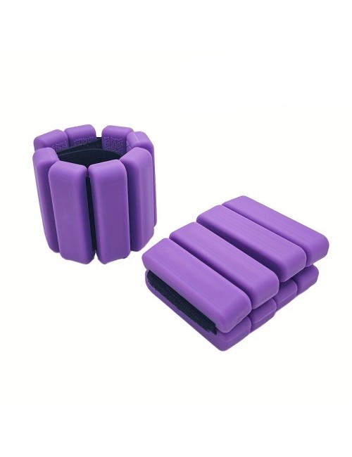 Pesas Para Tobillos Y Muñecas Fitness Silicona Ajustable Violeta