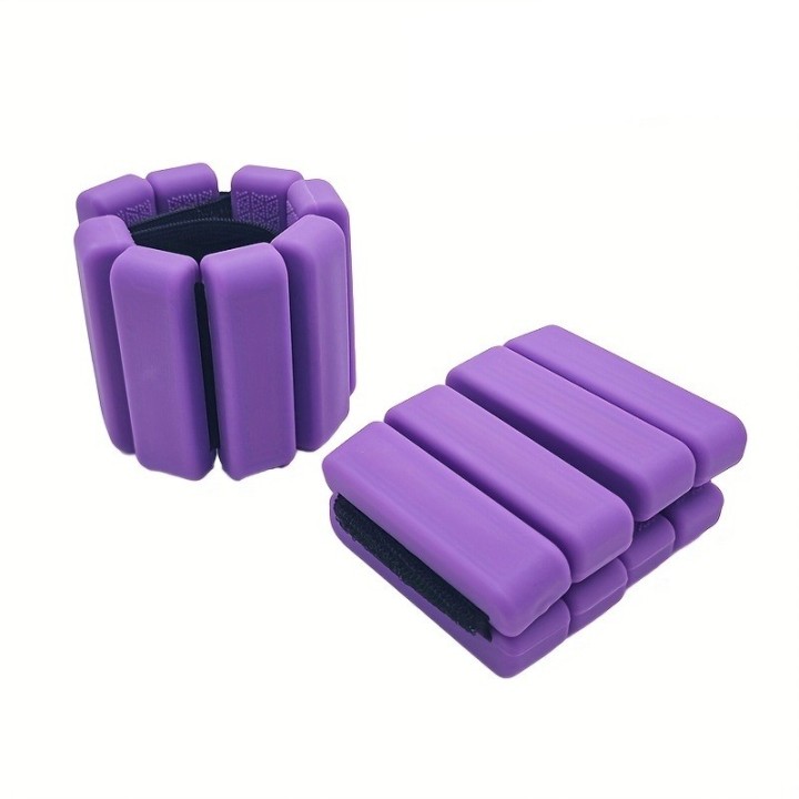 Pesas Para Tobillos Y Muñecas Fitness Silicona Ajustable Violeta
