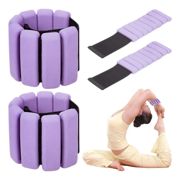 Pesas Para Tobillos Y Muñecas Fitness Silicona Ajustable Violeta