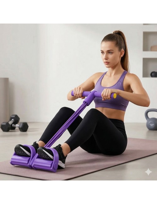 Banda Elástica Pedal Resistencia Ejercicio Abdominales Casa Rosa