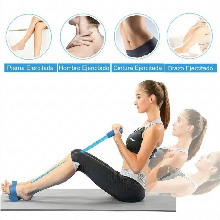 Banda Elástica Pedal Resistencia Ejercicio Abdominales Casa Rosa