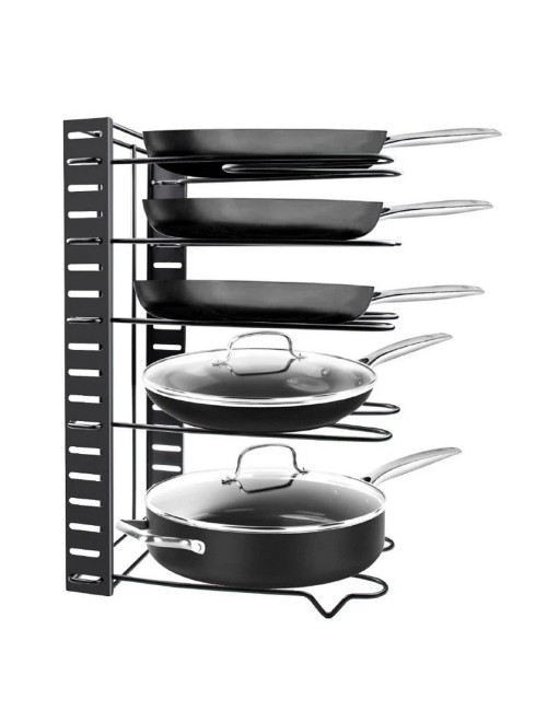 Organizador Estante De Ollas Y Sartenes Ajustable 5 Niveles Negro