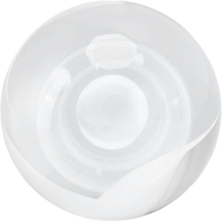 Lámpara Bola De Cristal Saturno 3d Led Base Madera Usb Beige 5v